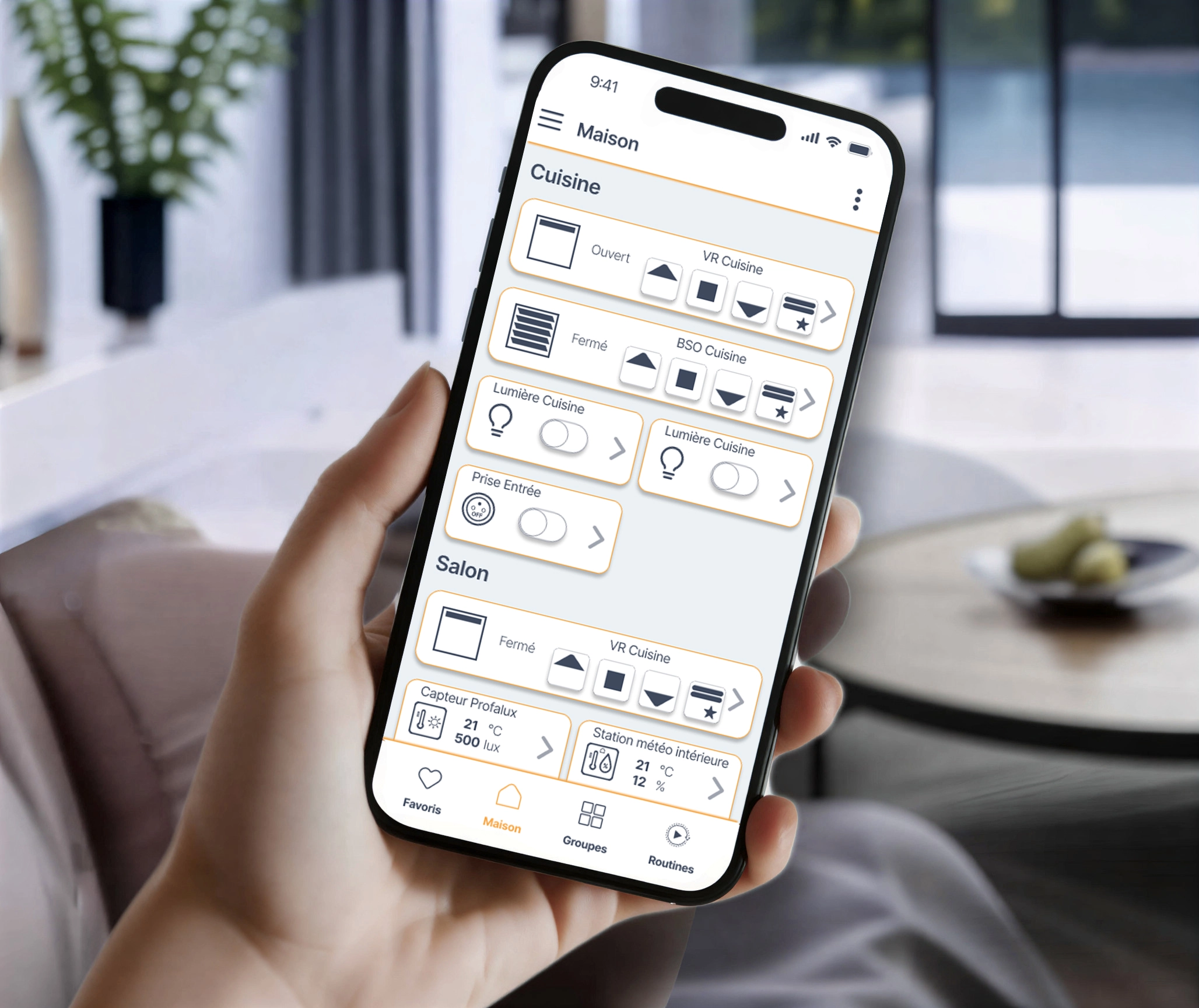 Maquettes UI/UX – app domotique